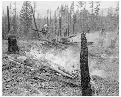 1939 Family Land - Clearing with Controlled Burning Idaho - Available at KNOWOL