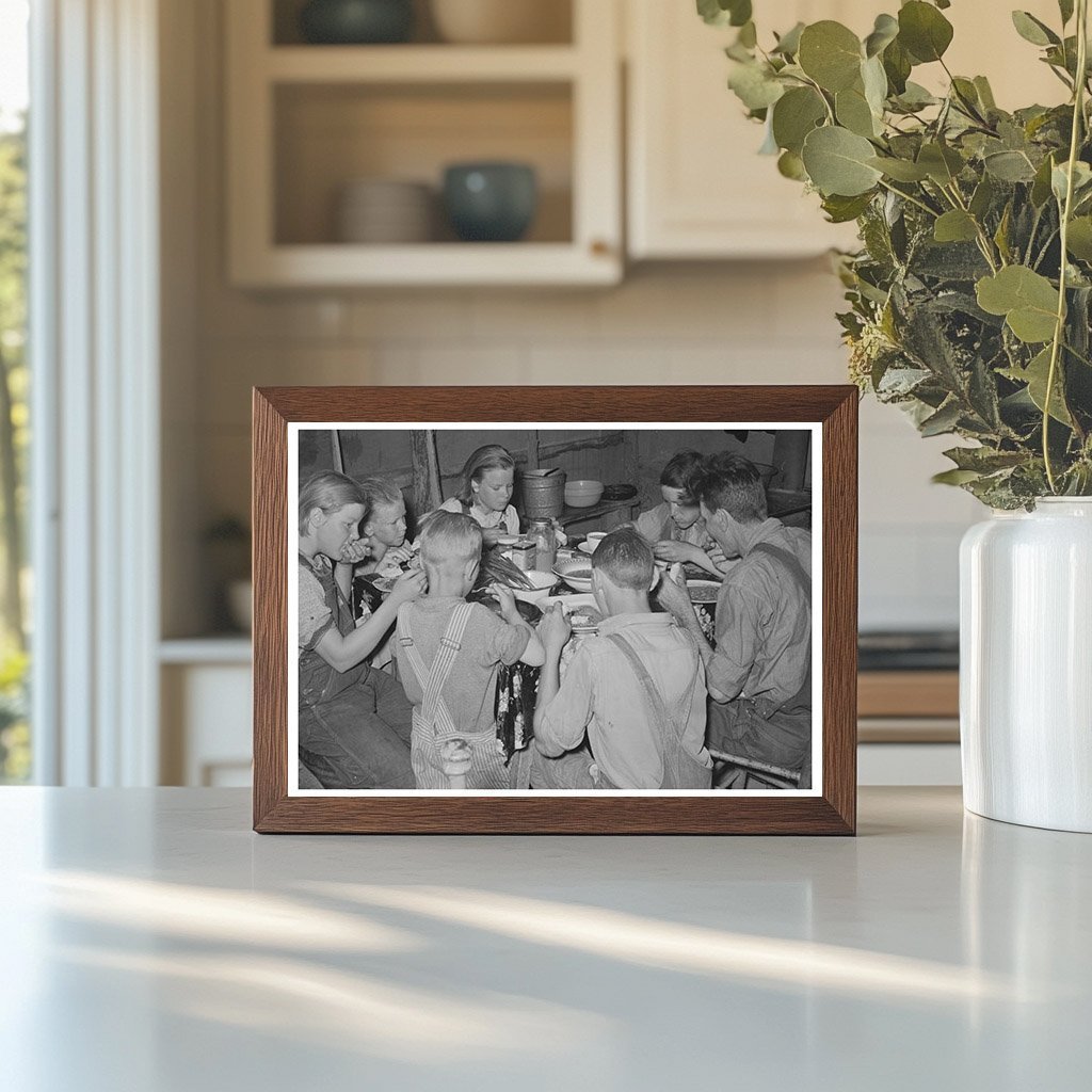 1939 Family of Laborers Dining After Cotton Chopping in Tent - Available at KNOWOL