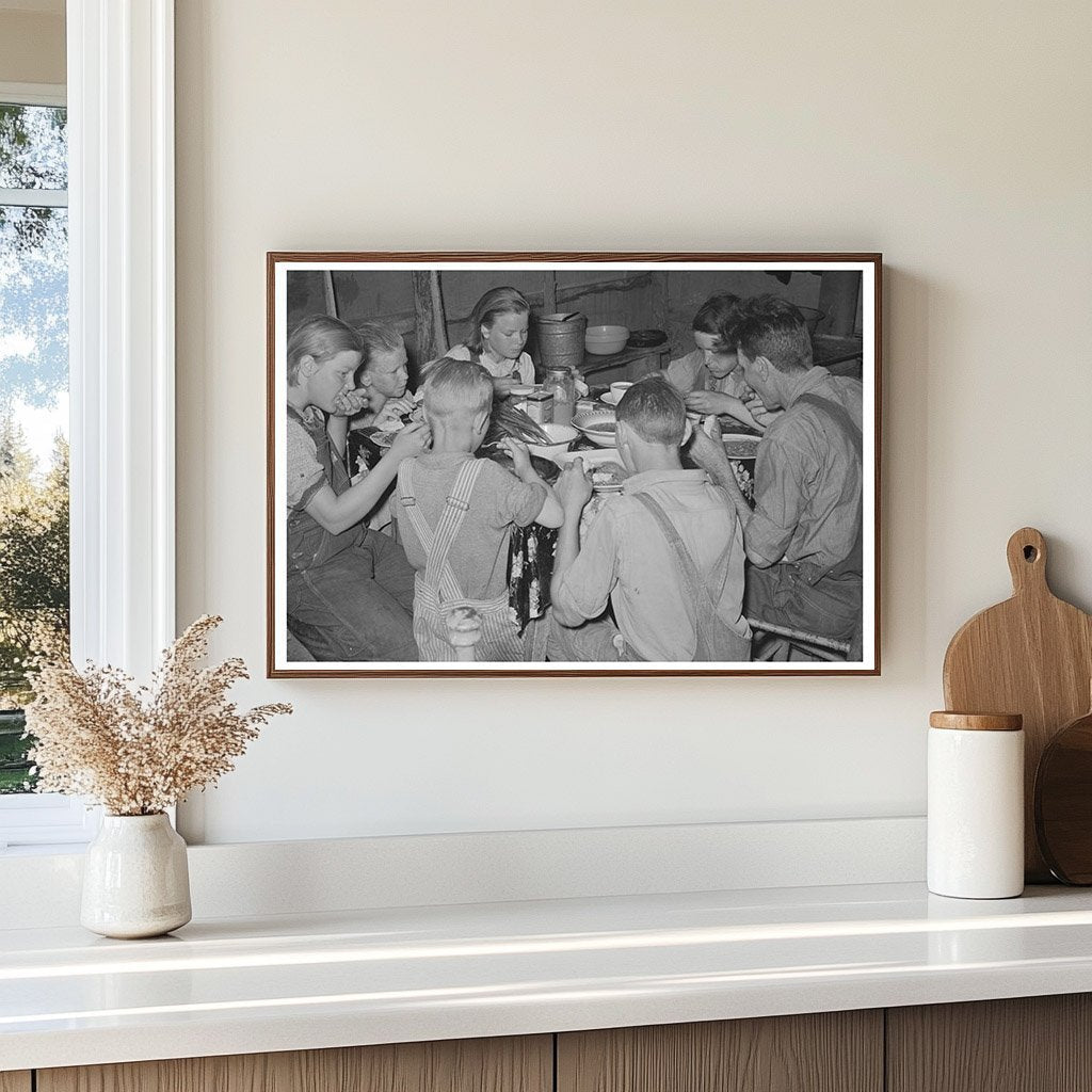 1939 Family of Laborers Dining After Cotton Chopping in Tent - Available at KNOWOL