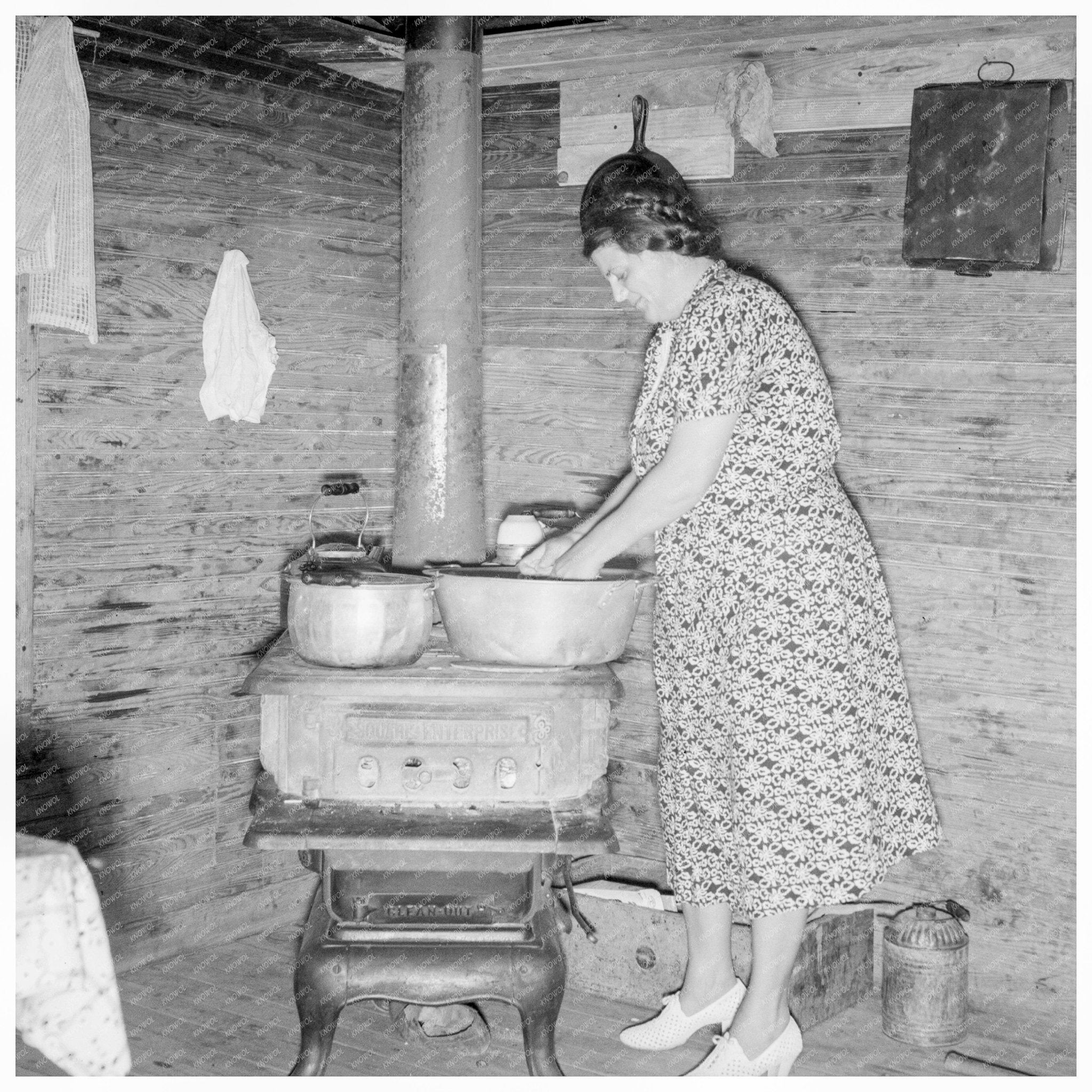 1939 Kitchen of Tobacco Sharecroppers in North Carolina - Available at KNOWOL