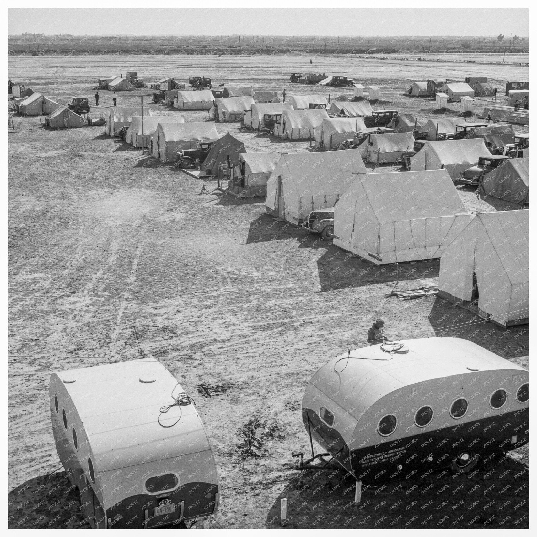 1939 Migratory Labor Camp Trailers in Imperial Valley - Available at KNOWOL