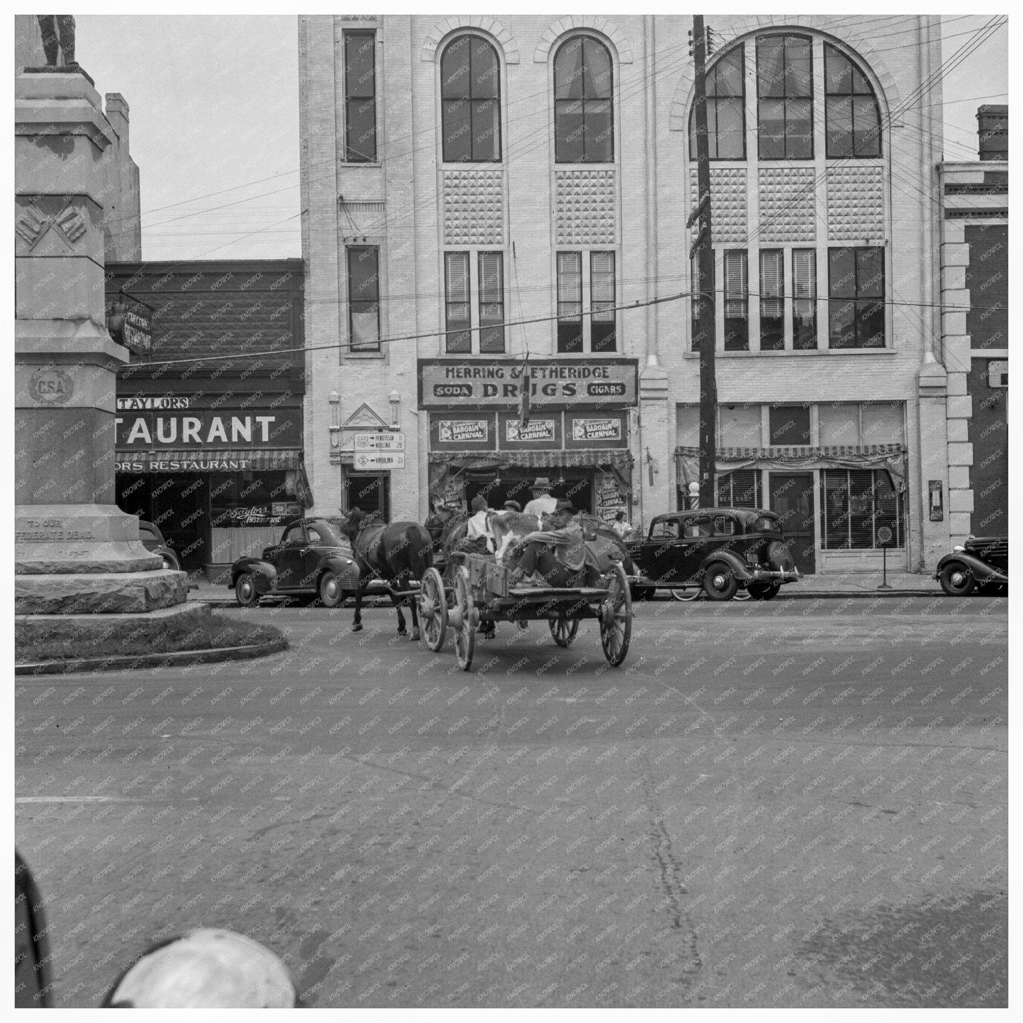 1939 Oxford North Carolina Agricultural Scene with Monument - Available at KNOWOL