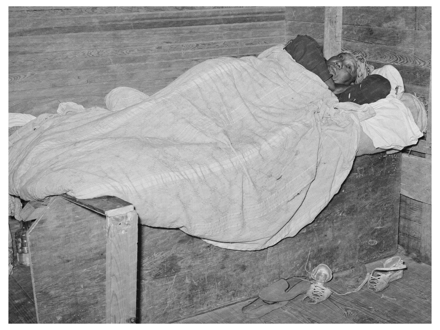 1939 Photograph of Sick Woman in Strawberry Pickers Quarters - Available at KNOWOL