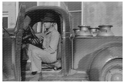 1939 San Angelo Texas Creamery Workers Unloading Milk Cans - Available at KNOWOL