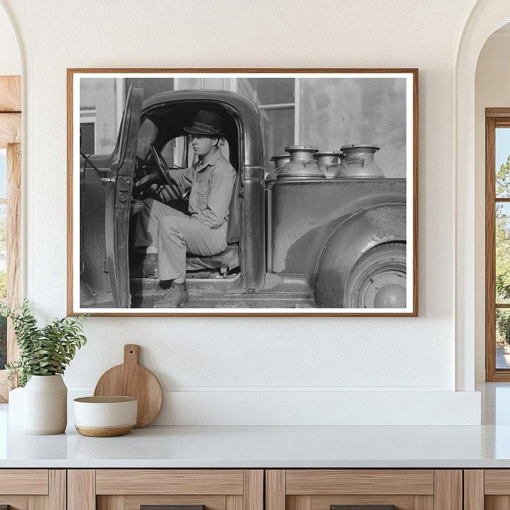 1939 San Angelo Texas Creamery Workers Unloading Milk Cans - Available at KNOWOL