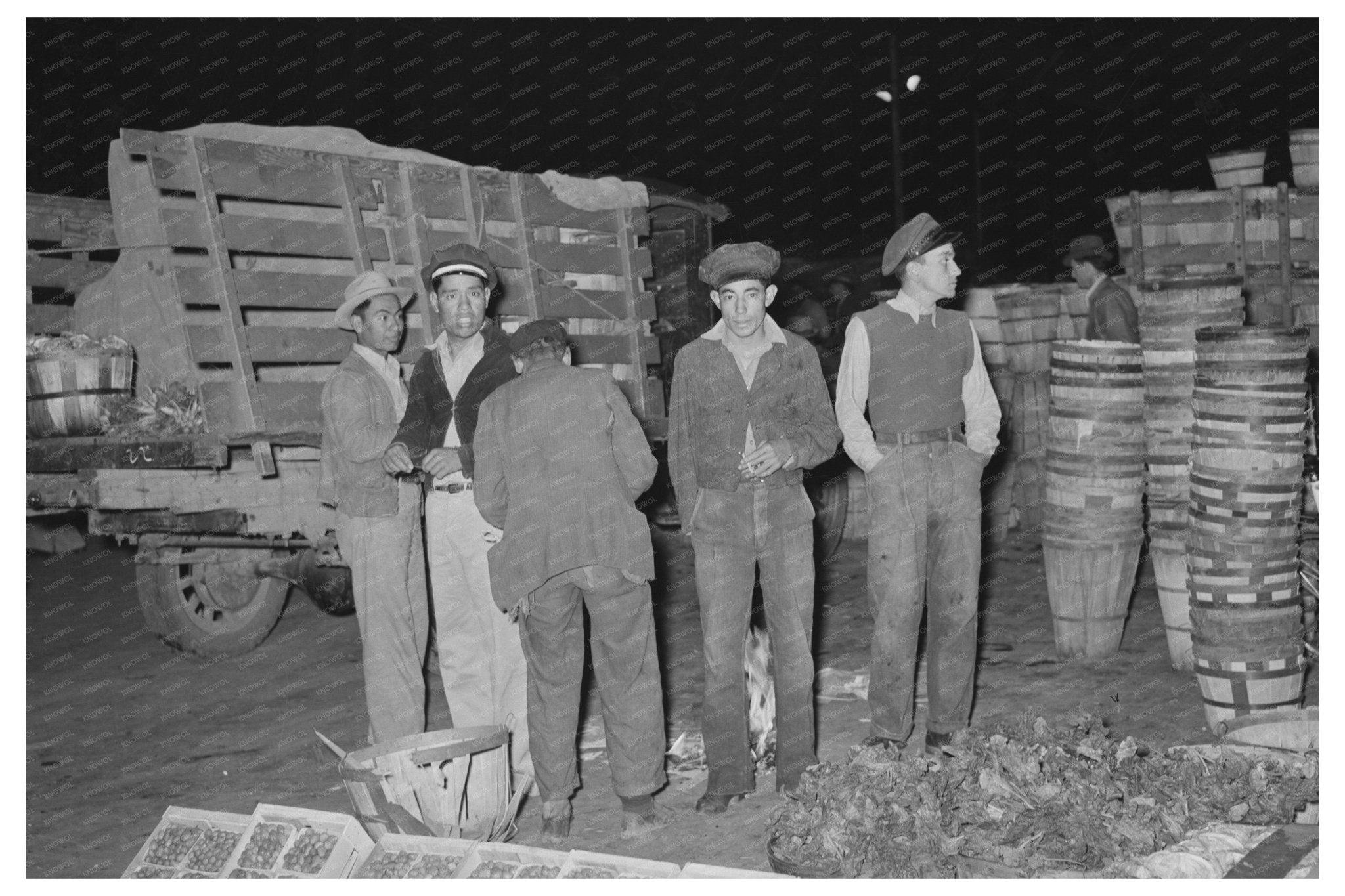 1939 San Antonio Texas Early Morning Vegetable Market - Available at KNOWOL