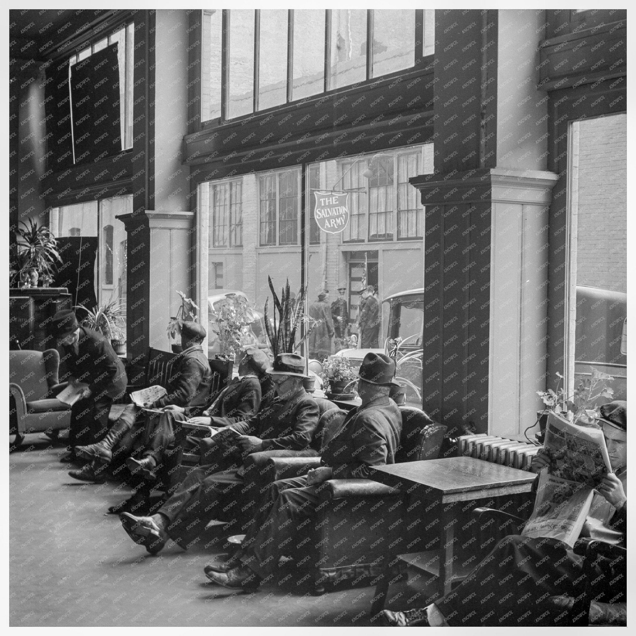 1939 San Francisco Hotel Interior with Salvation Army Members - Available at KNOWOL