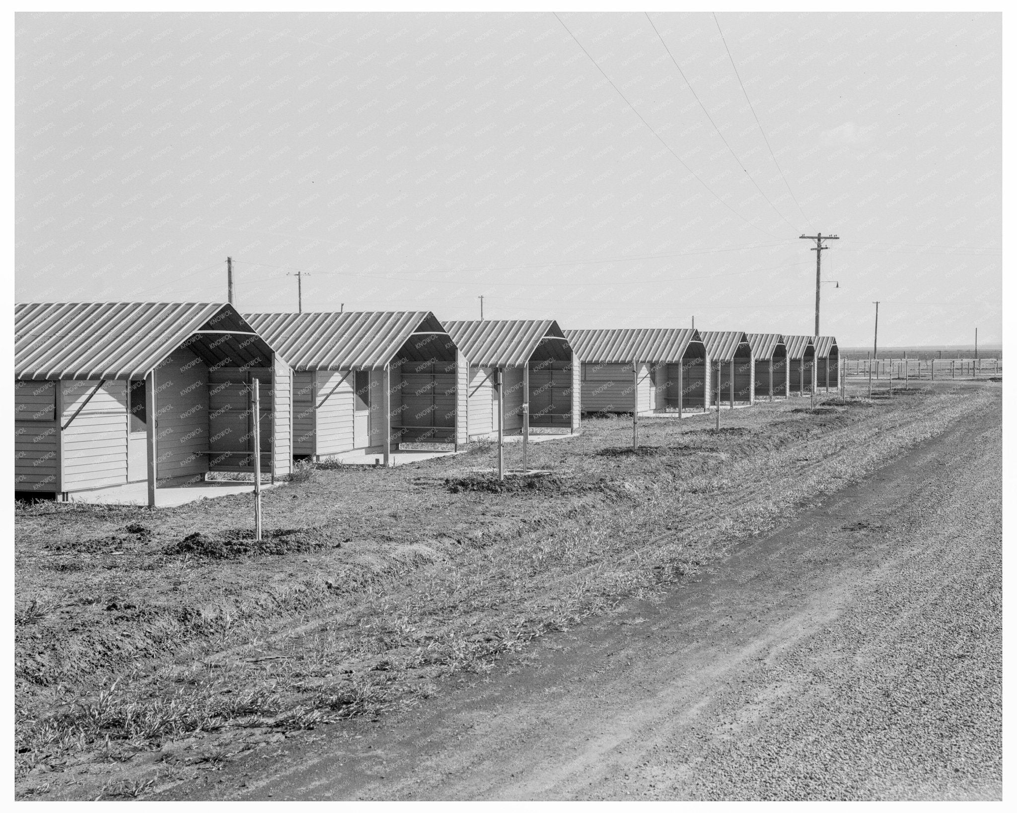 1939 Steel Shelters at Migrant Workers Camp in Westley CA - Available at KNOWOL