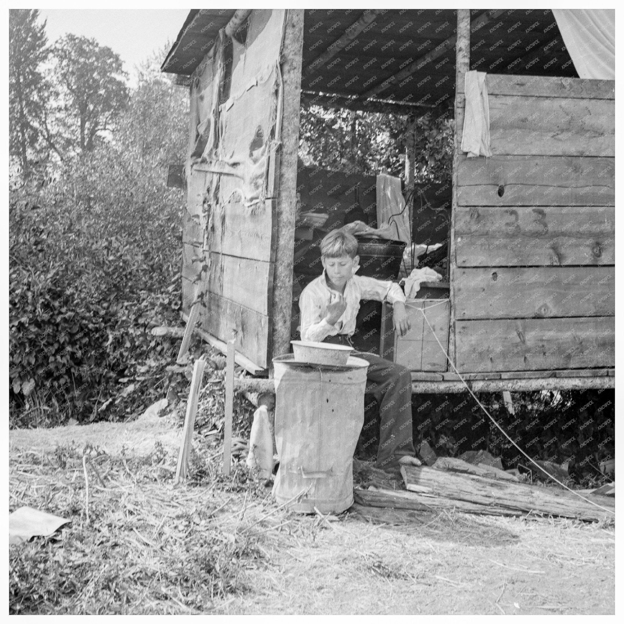 1939 Temporary Housing Shacks for Hop Pickers Oregon - Available at KNOWOL