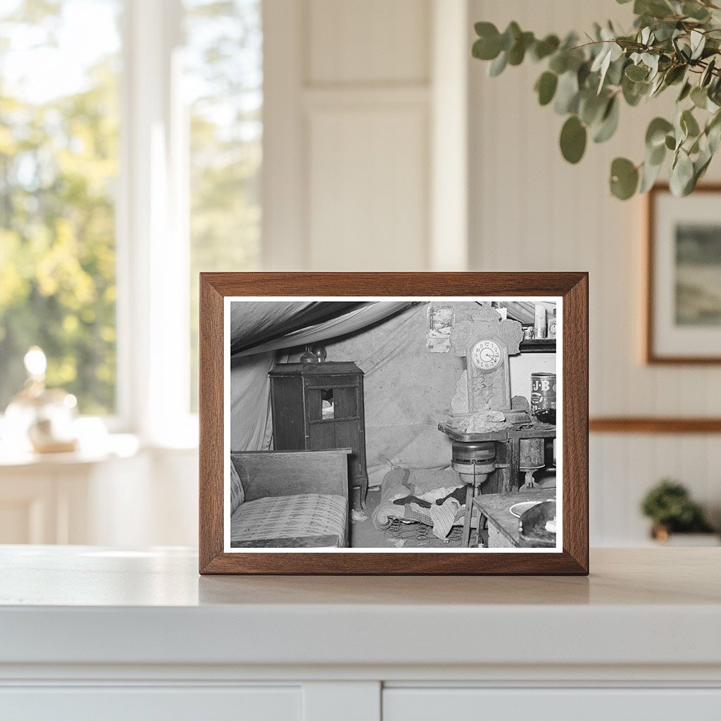 1939 Tent Home Interior of Migrant Family in Texas - Available at KNOWOL