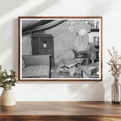 1939 Tent Home Interior of Migrant Family in Texas - Available at KNOWOL