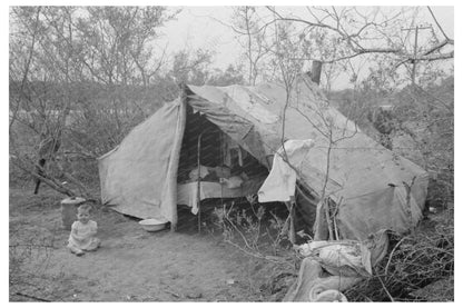 1939 Tent Home of Migrant Family in Harlingen Texas - Available at KNOWOL