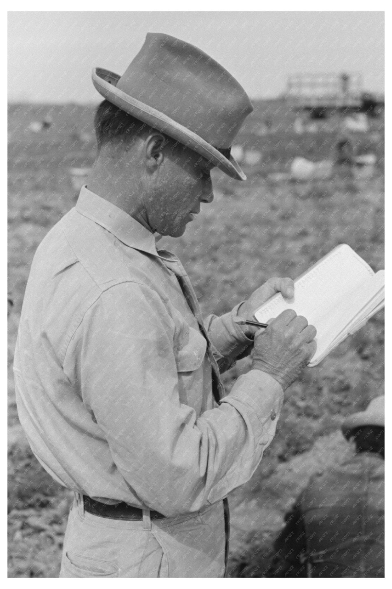 1939 Texas Agricultural Labor Checker Monitoring Harvest - Available at KNOWOL