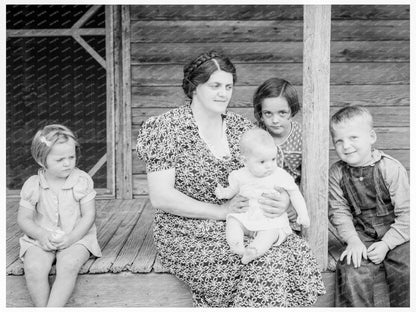 1939 Tobacco Sharecropper Family on Porch North Carolina - Available at KNOWOL