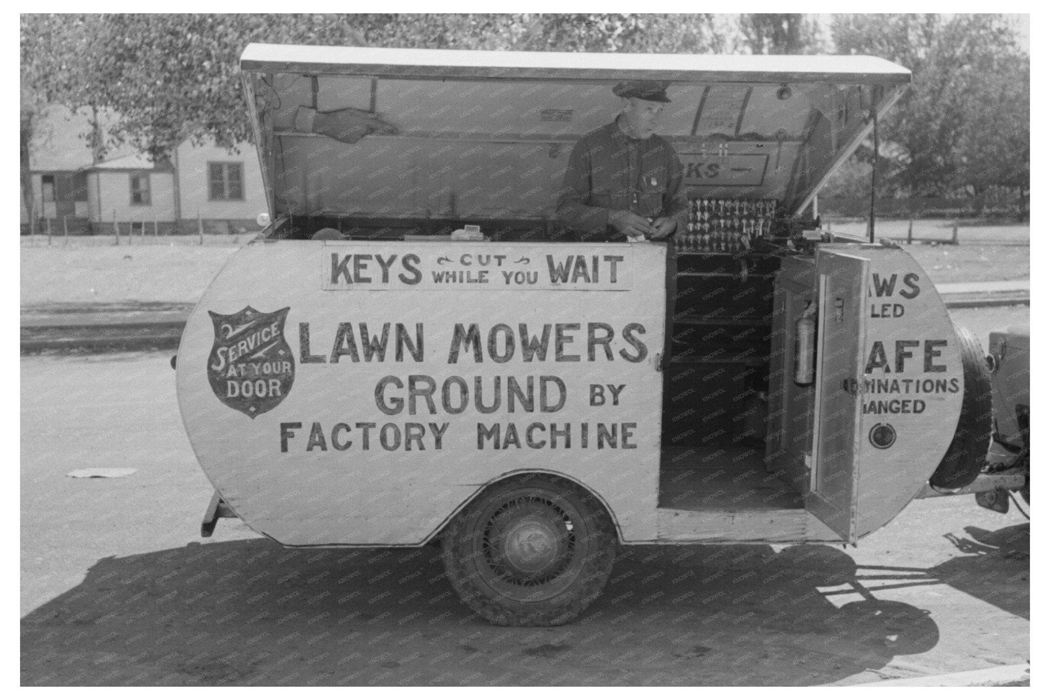 1939 Trailer of Itinerant Key Maker and Sharpener Arizona - Available at KNOWOL