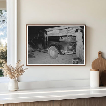 1939 Truck Driver Loading Vegetables in San Angelo Texas - Available at KNOWOL