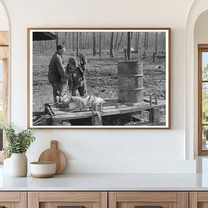 1939 Unloading Supplies from Mud Sled at Chicot Farms Arkansas - Available at KNOWOL