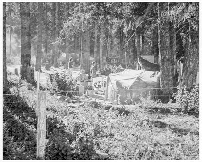 1939 Vintage Auto Camp with Bean Pickers in Oregon - Available at KNOWOL