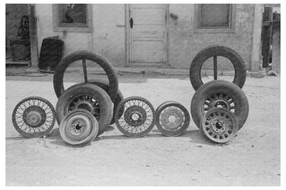 1939 Vintage Automobile Tire Display in Deming New Mexico - Available at KNOWOL