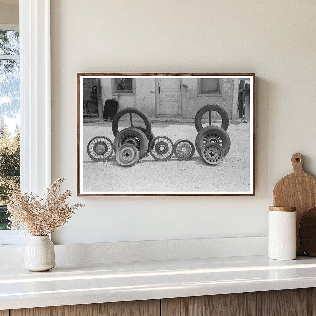 1939 Vintage Automobile Tire Display in Deming New Mexico - Available at KNOWOL