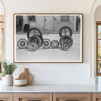 1939 Vintage Automobile Tire Display in Deming New Mexico - Available at KNOWOL