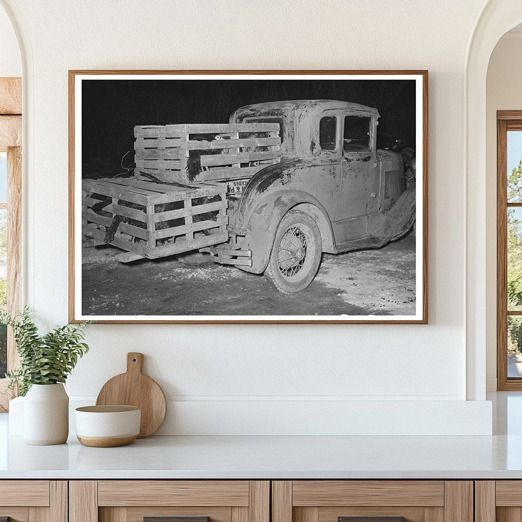 1939 Vintage Farmers Automobile with Turkeys in Texas - Available at KNOWOL