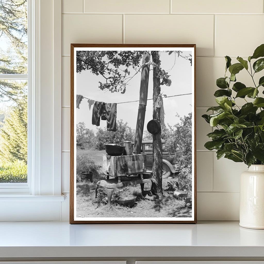 1939 Vintage Image of Agricultural Family Camping in Oklahoma - Available at KNOWOL