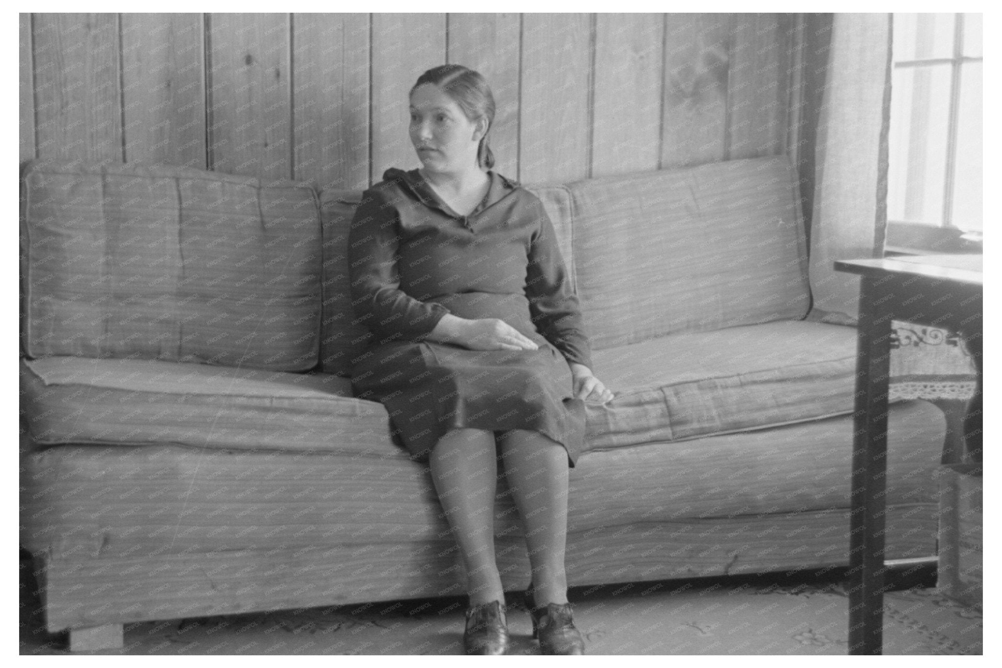 1939 Vintage Image of Homesteaders Wife at Chicot Farms - Available at KNOWOL