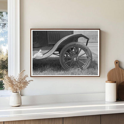 1939 Vintage Image of Migrant Family Automobile in Oklahoma - Available at KNOWOL