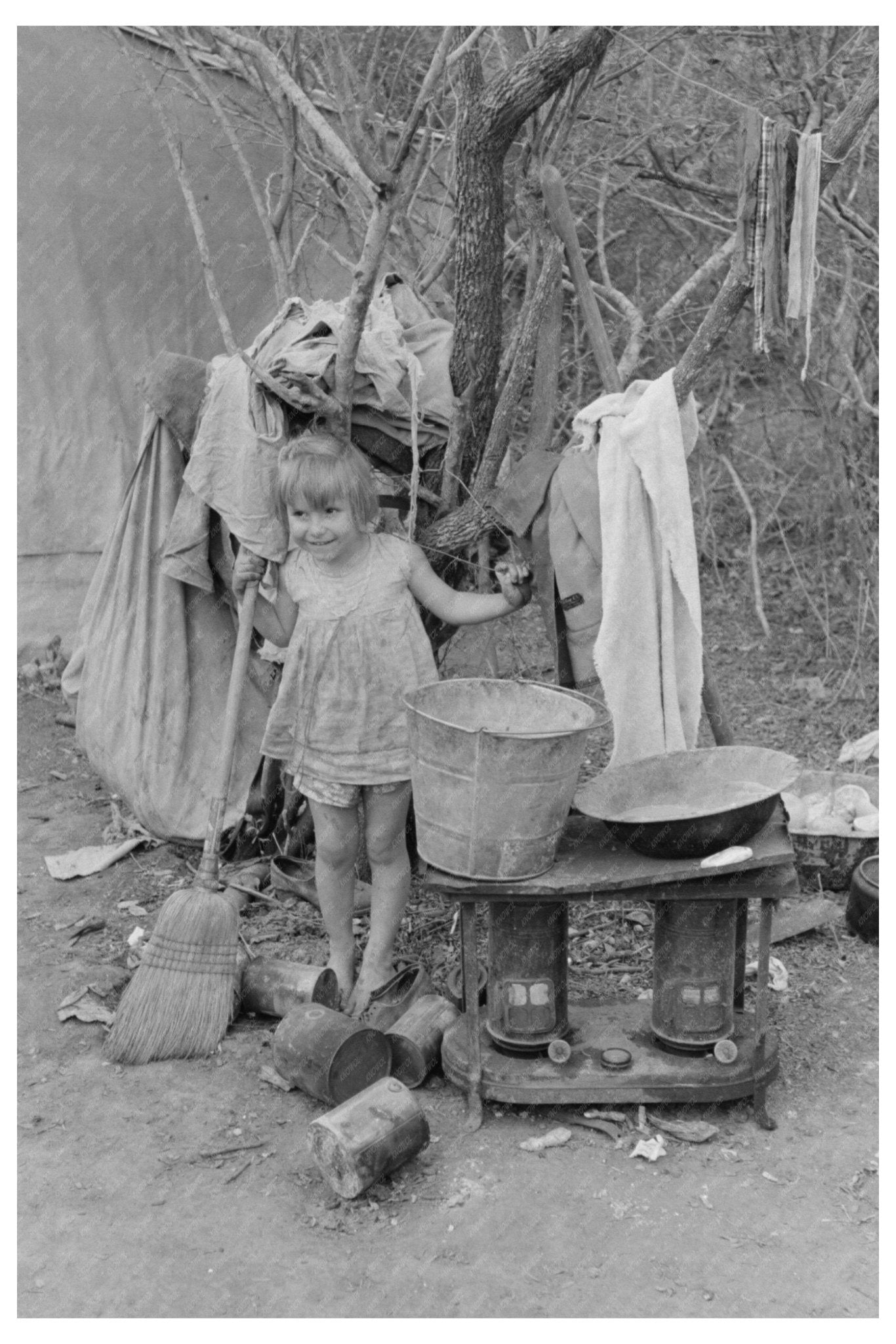 1939 Vintage Image of Migrant Family Equipment Texas - Available at KNOWOL