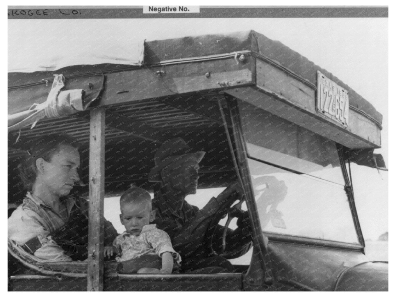 1939 Vintage Image of Migrant Family in Oklahoma - Available at KNOWOL