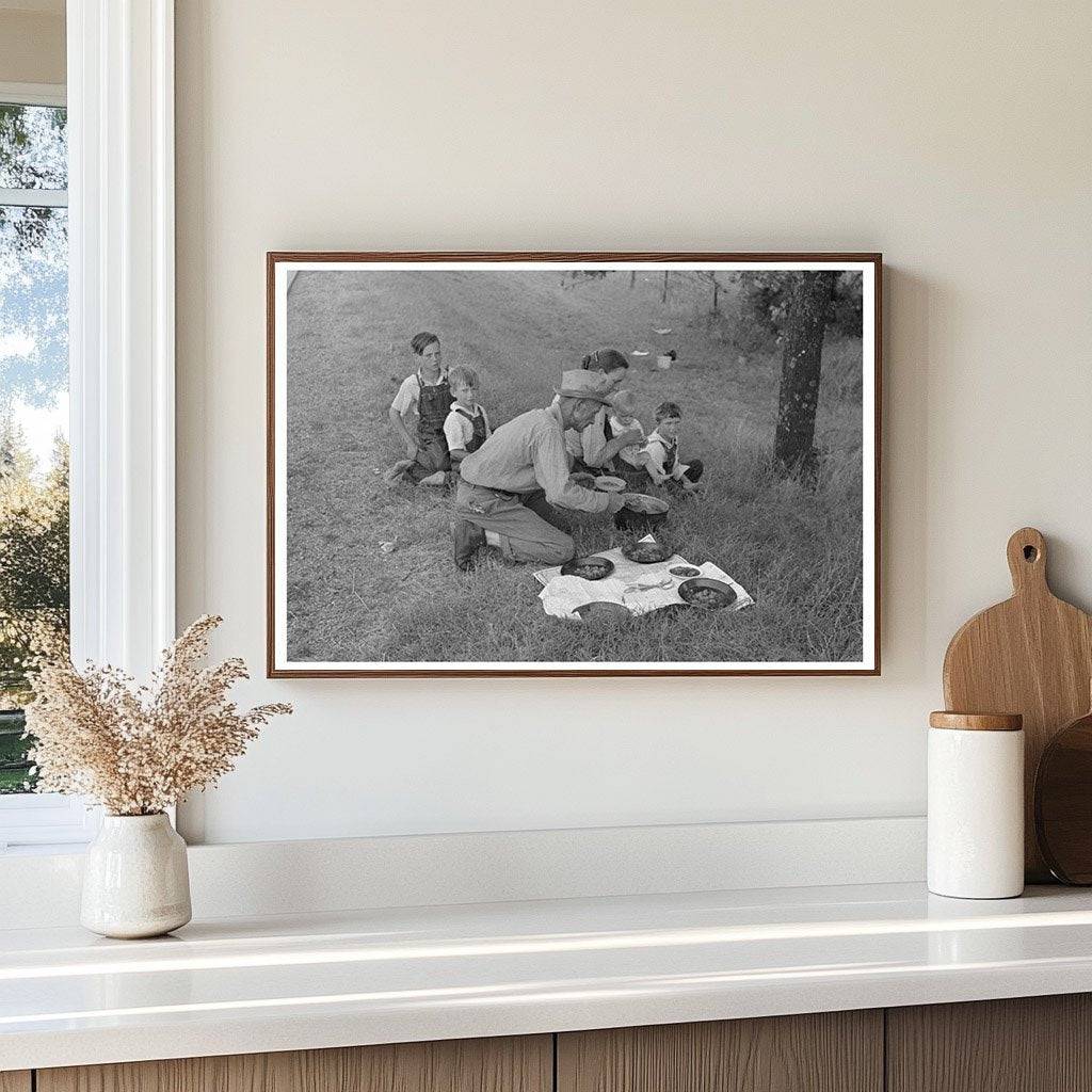 1939 Vintage Image of Migrant Family Lunch in Oklahoma - Available at KNOWOL