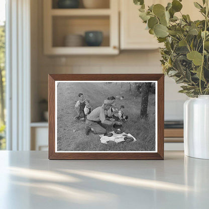 1939 Vintage Image of Migrant Family Lunch in Oklahoma - Available at KNOWOL