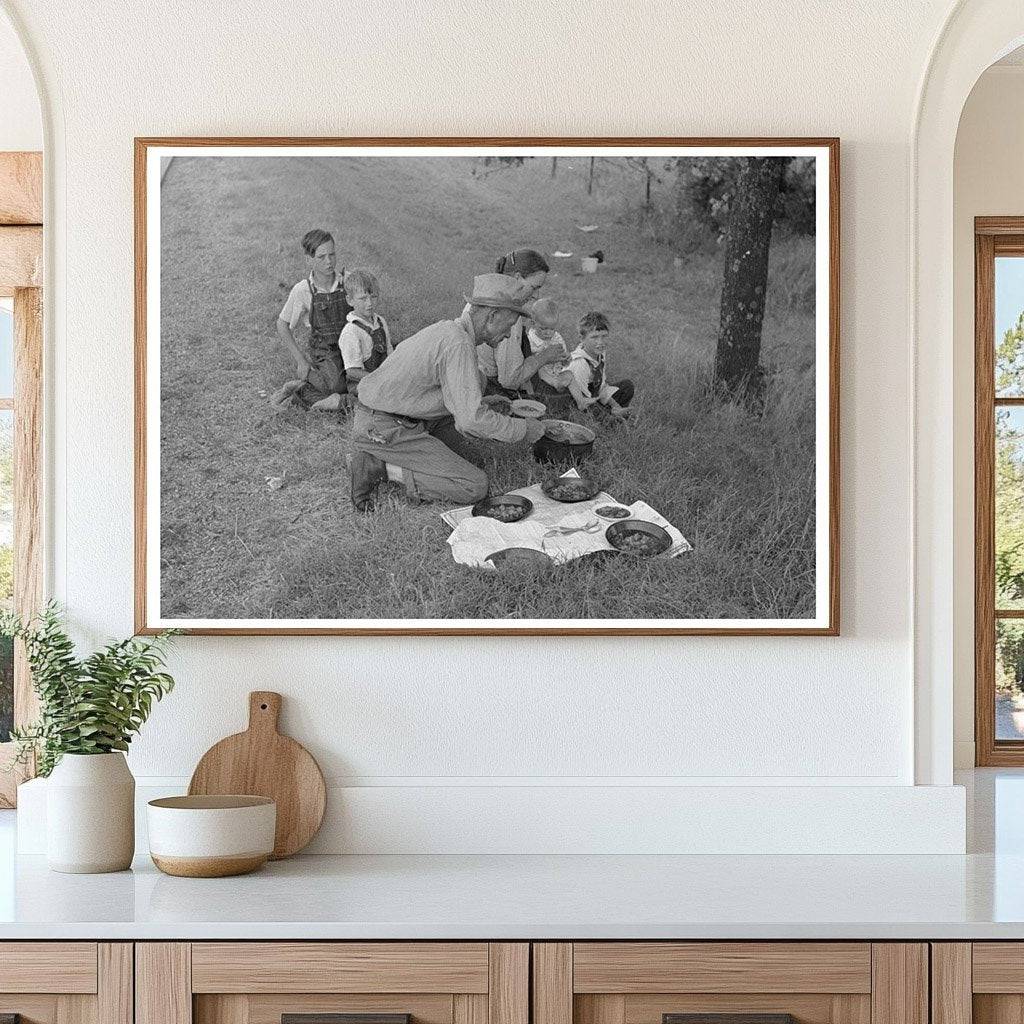 1939 Vintage Image of Migrant Family Lunch in Oklahoma - Available at KNOWOL