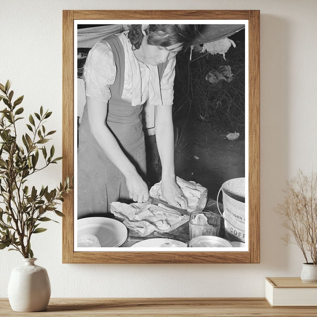 1939 Vintage Image of Migrant Worker Preparing Salt Meat - Available at KNOWOL