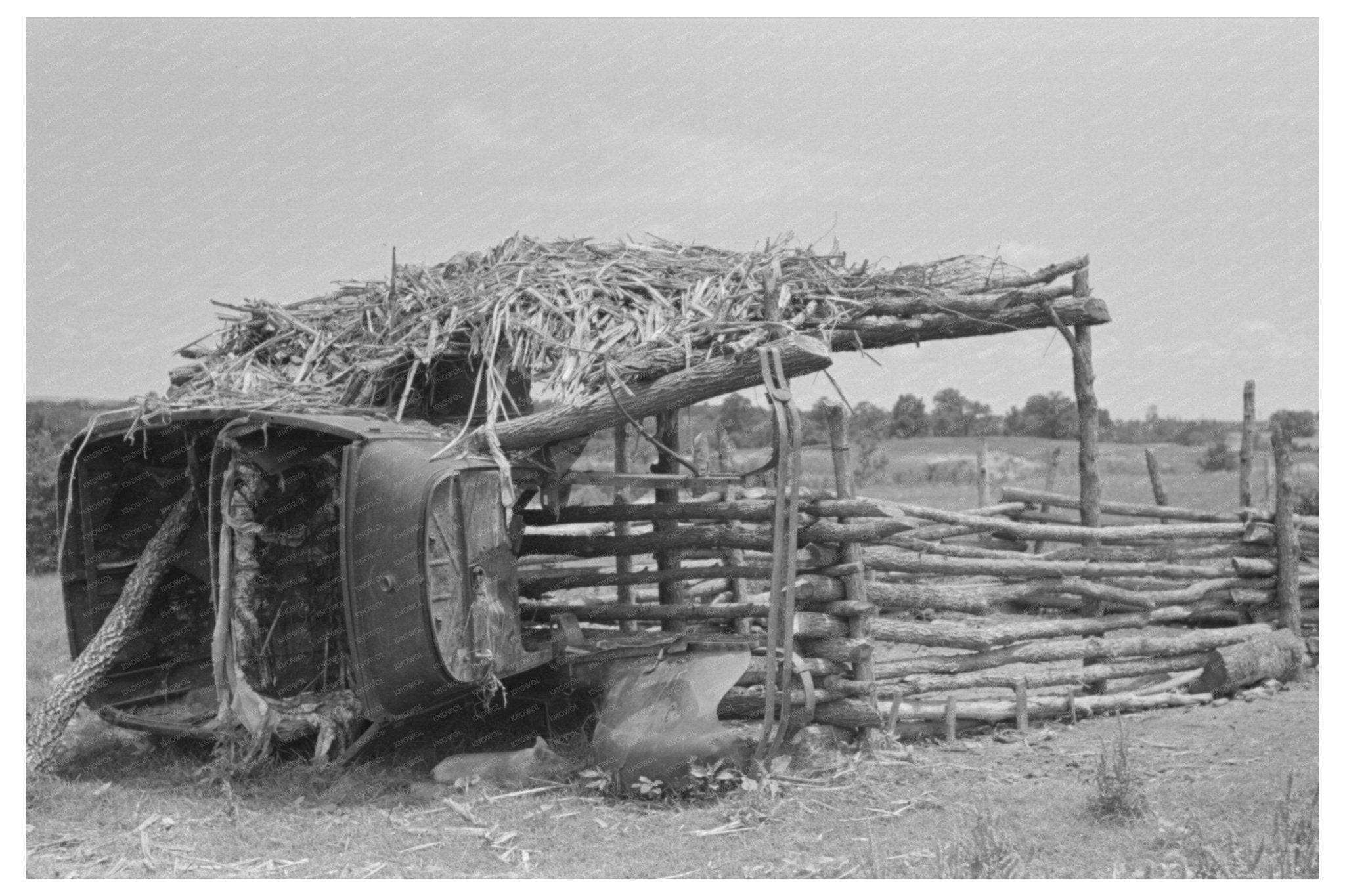 1939 Vintage Image of Tenant Farmers Structure in Oklahoma - Available at KNOWOL