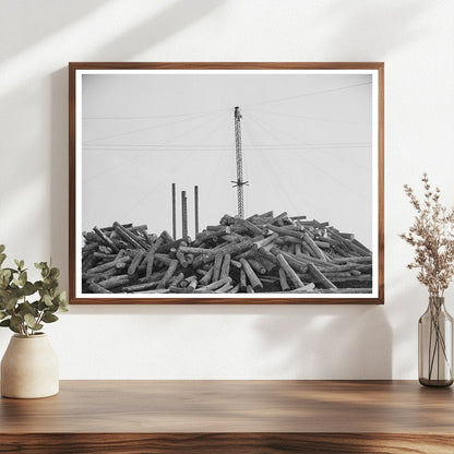 1939 Vintage Logs at Lumber Mill in Laurel Mississippi - Available at KNOWOL
