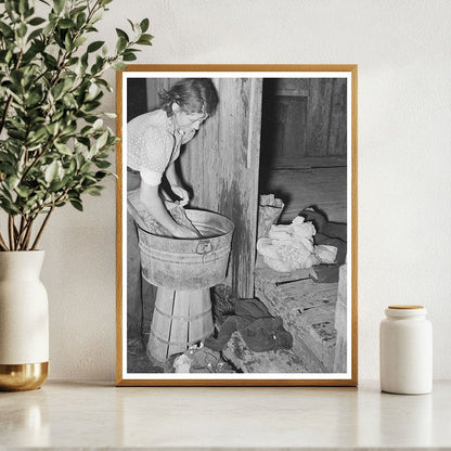 1939 Vintage Photo of Berry Picker Doing Laundry Louisiana - Available at KNOWOL