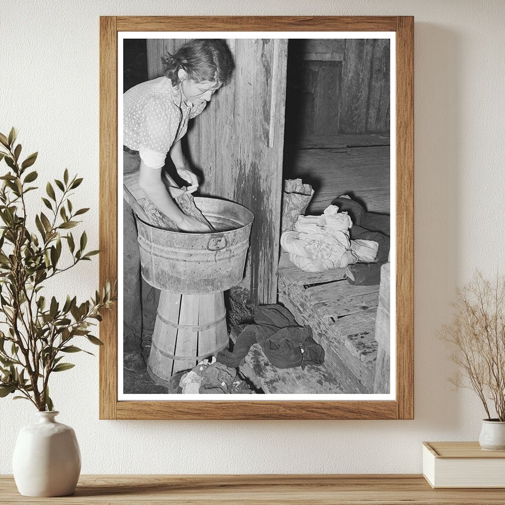 1939 Vintage Photo of Berry Picker Doing Laundry Louisiana - Available at KNOWOL