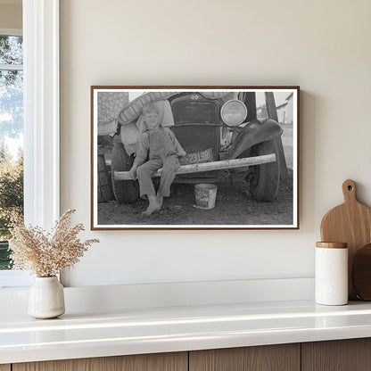 1939 Vintage Photo of Boy on Family Truck in Texas - Available at KNOWOL