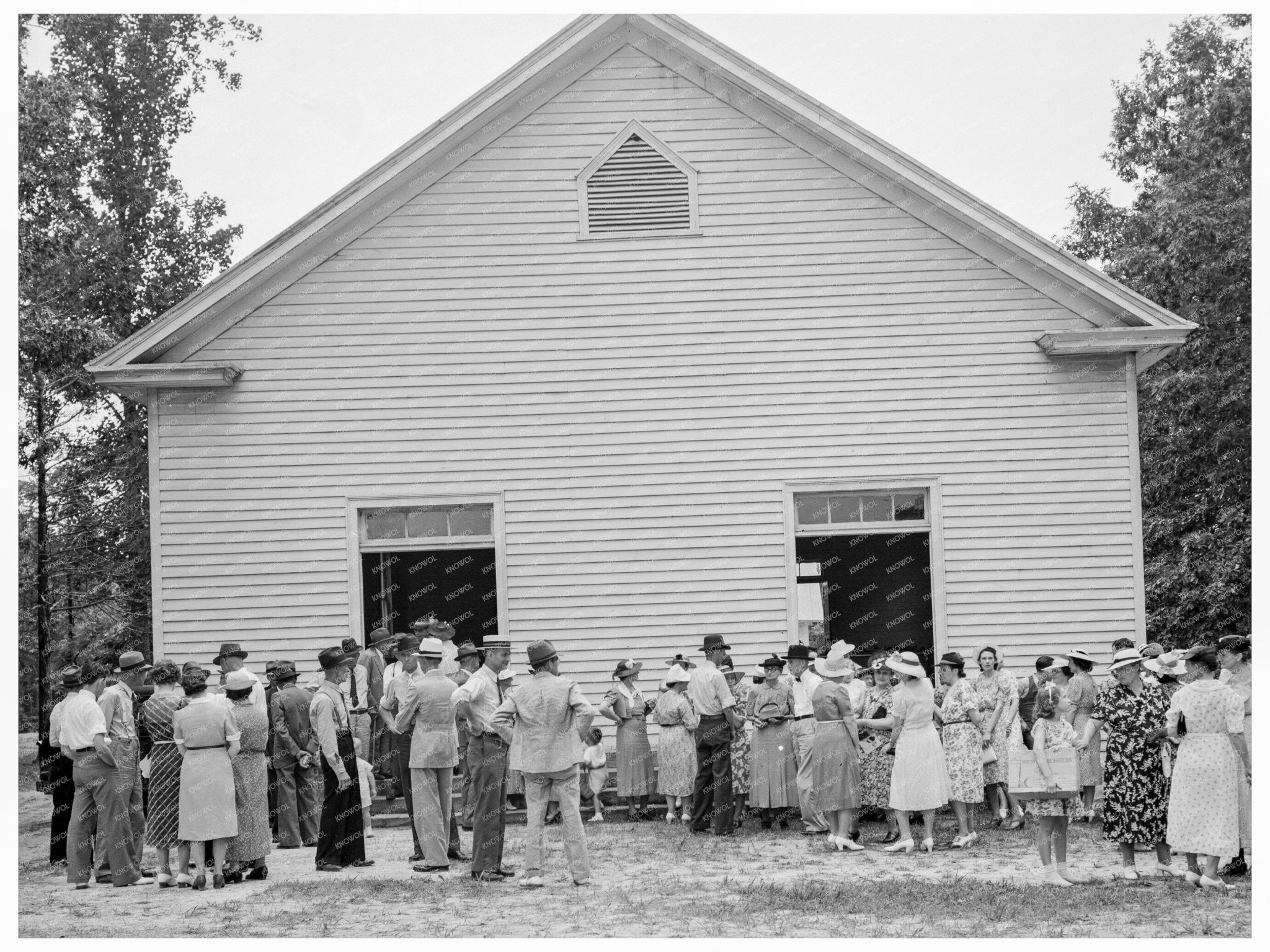 1939 Vintage Photo of Church Gathering in North Carolina - Available at KNOWOL