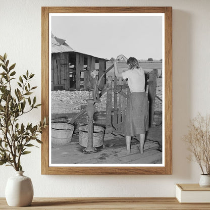 1939 Vintage Photo of Farmers Daughter Pumping Water - Available at KNOWOL