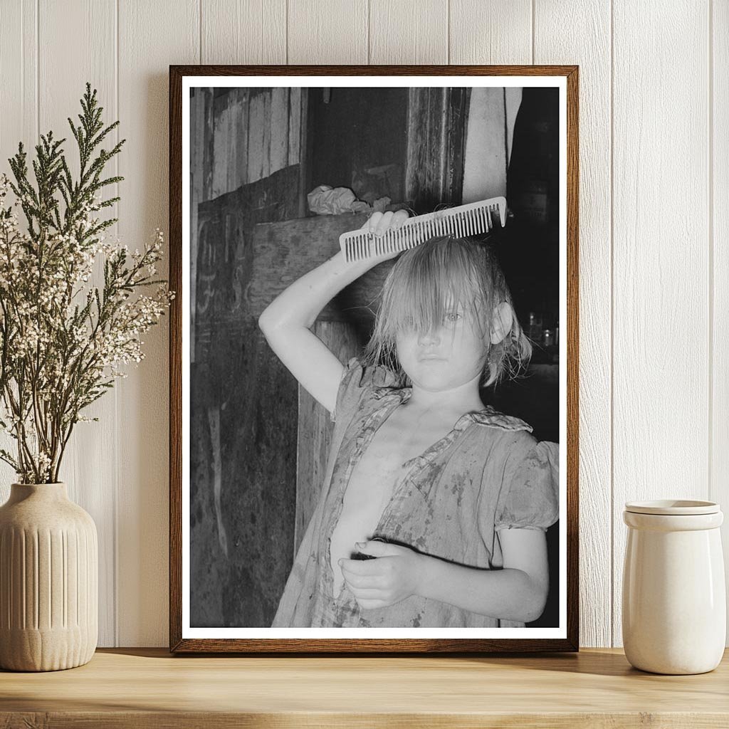 1939 Vintage Photo of Girl Combing Hair in Oklahoma City - Available at KNOWOL