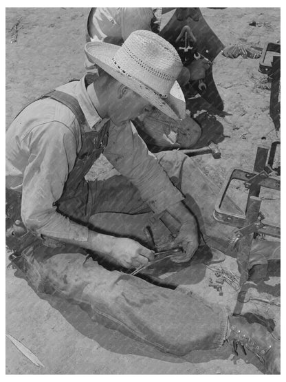 1939 Vintage Photo of Laborer Adjusting Tractor Planter - Available at KNOWOL