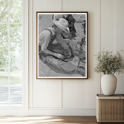 1939 Vintage Photo of Laborer Adjusting Tractor Planter - Available at KNOWOL