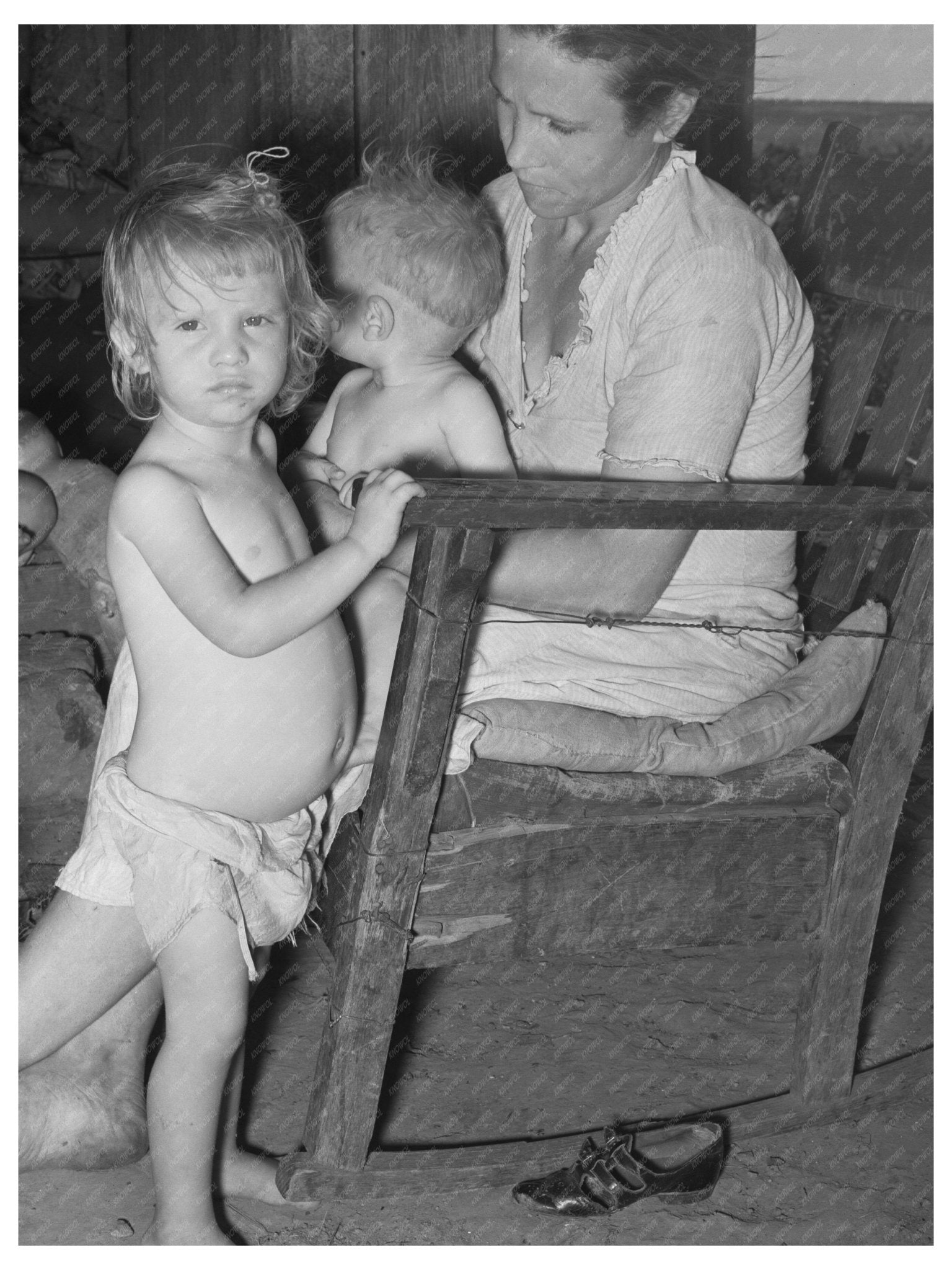 1939 Vintage Photo of Migrant Family in Oklahoma - Available at KNOWOL