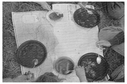 1939 Vintage Photo of Migrant Family Lunch in Oklahoma - Available at KNOWOL