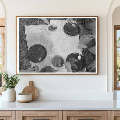 1939 Vintage Photo of Migrant Family Lunch in Oklahoma - Available at KNOWOL