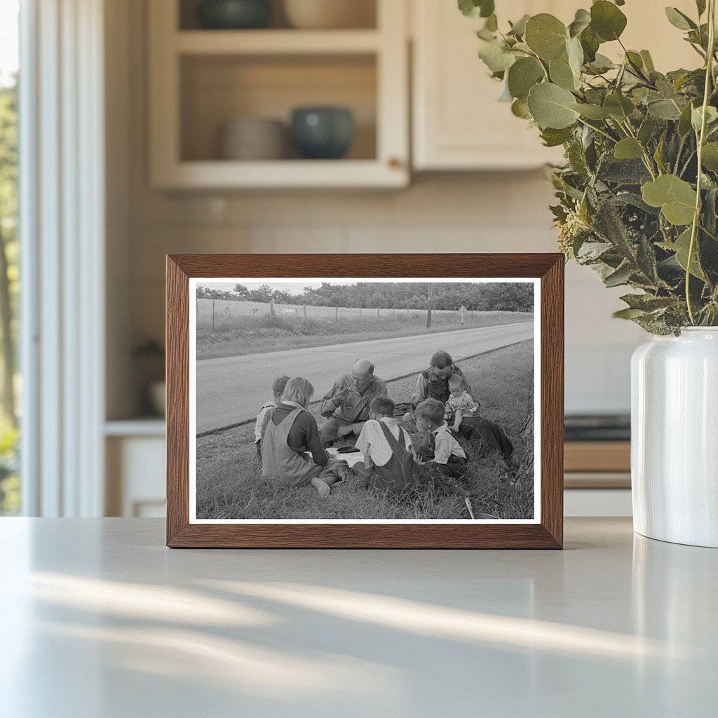 1939 Vintage Photo of Migrant Family Lunching in Oklahoma - Available at KNOWOL