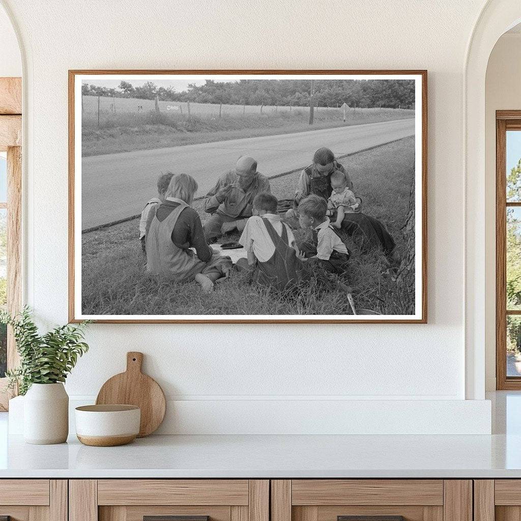 1939 Vintage Photo of Migrant Family Lunching in Oklahoma - Available at KNOWOL